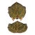 Late 20th Century Glazed Stoneware Roscher Leaf Shaped Olive Green Serving Plates - a Pair For Sale