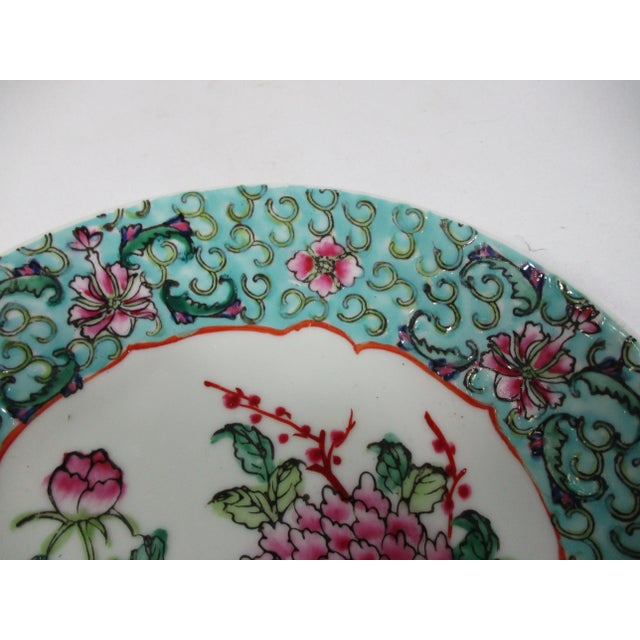 1960s Japanese Hand Painted Floral Bowl For Sale - Image 4 of 8