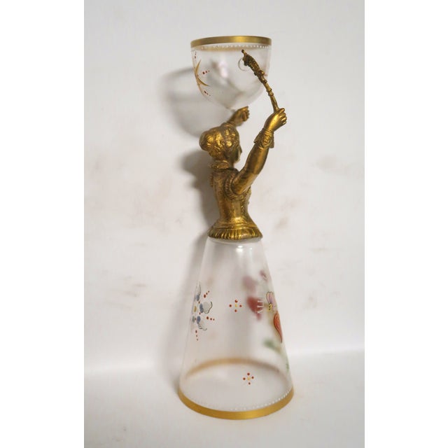 Mid 19th Century 19th Century German Blown Glass Wedding Cup - Exquisite Flowers in an Urn, and Loving Wish! Attributed to Fritz Heckert (German 1837 - 1887). For Sale - Image 5 of 16