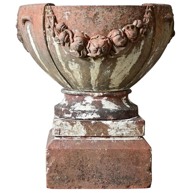 Ceramic Early 20th Century English Compton Terracotta Pot on Pedestal For Sale - Image 7 of 12