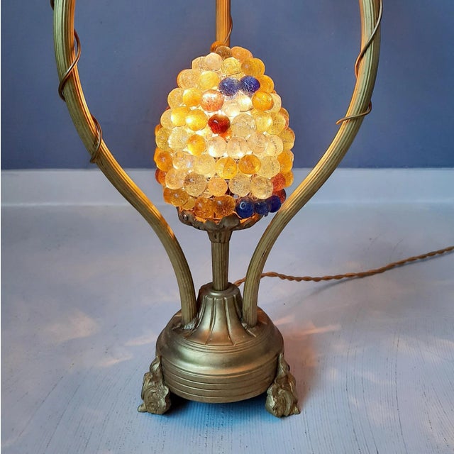 Mid-Century Modern Mid-Century Murano Glass Grape Table Lamp, 1950s For Sale - Image 3 of 12
