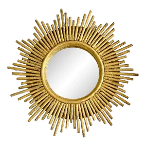 French 1970s Gold Sunburst Mirror
