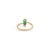 14k Yellow Gold Oval-Cut Natural Emerald & Diamond Promise Ring Size 4 For Sale - Image 10 of 17