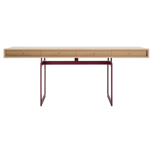 Red and Natural Oak Office Desk by Bodil Kjaer For Sale - Image 10 of 10