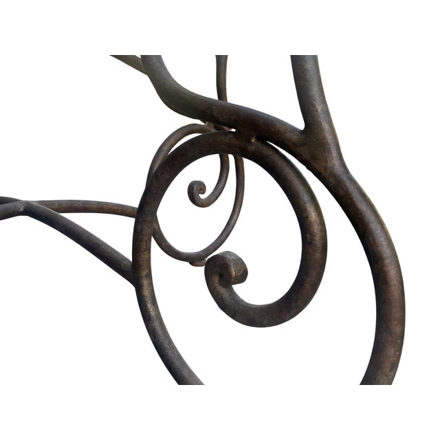 Hollywood Regency Mid 20th Century Wrought Iron Scroll Dining Table Base For Sale - Image 3 of 4