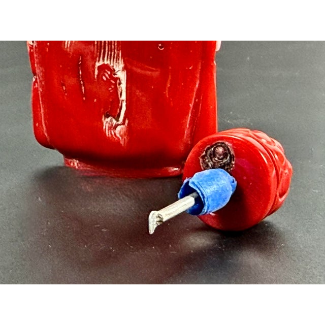 Rare Red Coral Buddha Head Snuff Bottle For Sale In Sacramento - Image 6 of 13