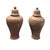 Mid-Century Modern Vintage Pair of Swirled Marbled Glaze Ceramic Temple Jars With Lids For Sale - Image 3 of 12