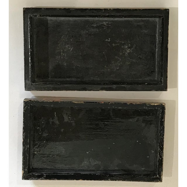 Black Vintage Kashmir Paper Mache Hand Painted Covered Box For Sale - Image 8 of 12