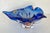 Bohemia Vintage Bohemia Czech Cobalt Blue & Pink Art Glass Centerpiece Bowl For Sale - Image 4 of 11
