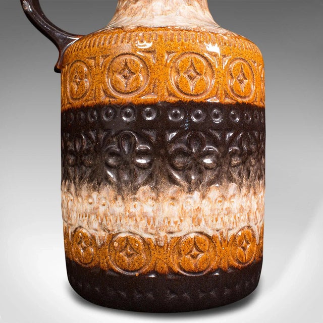 Brown 1960s Vintage German Ceramic Decorative Jug For Sale - Image 8 of 10