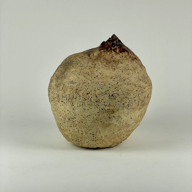 Beehive Like Organic Shaped Signed Pottery Vase, 1980 For Sale - Image 13 of 13