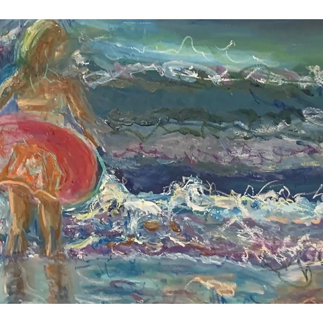 'Waves', Oil Painting, 46.25"x35.25", Framed, Large Art, Van Ness For Sale - Image 9 of 13