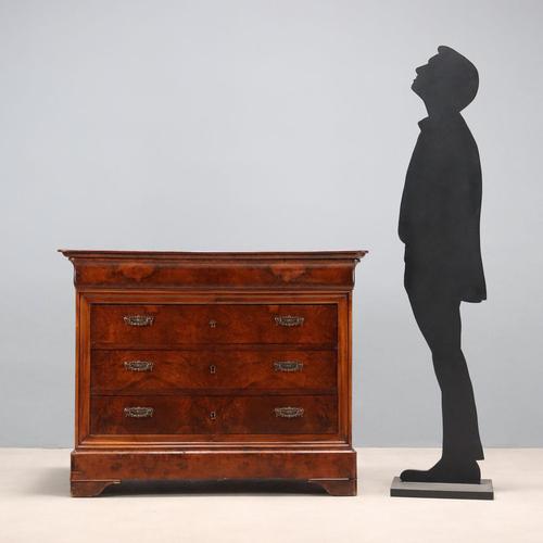 Antique Charles X Chest of 4 Drawers in Walnut and Oak, 19th Century For Sale - Image 3 of 13