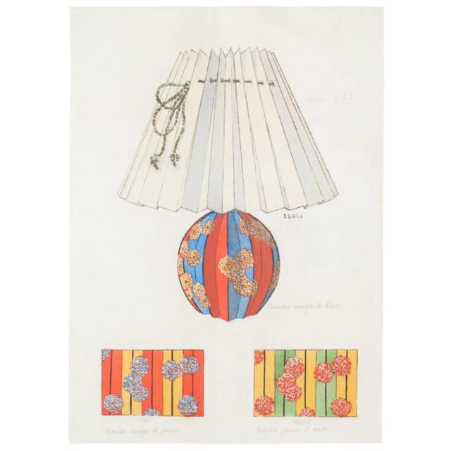 Lamp and Decoration'' 1890s is an original watercolor drawing on ivory-colored paper by Anonymous Artist of 19th Century....