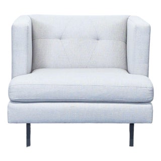 Cb2 Avec Modern Light Gray Lounge Chair With Metal Legs For Sale