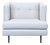 Cb2 Avec Modern Light Gray Lounge Chair With Metal Legs For Sale