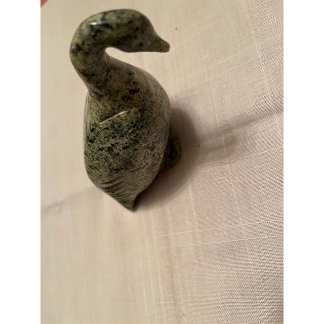 2000s Signed Inuit Carved Soapstone Bird Figurine For Sale - Image 11 of 12
