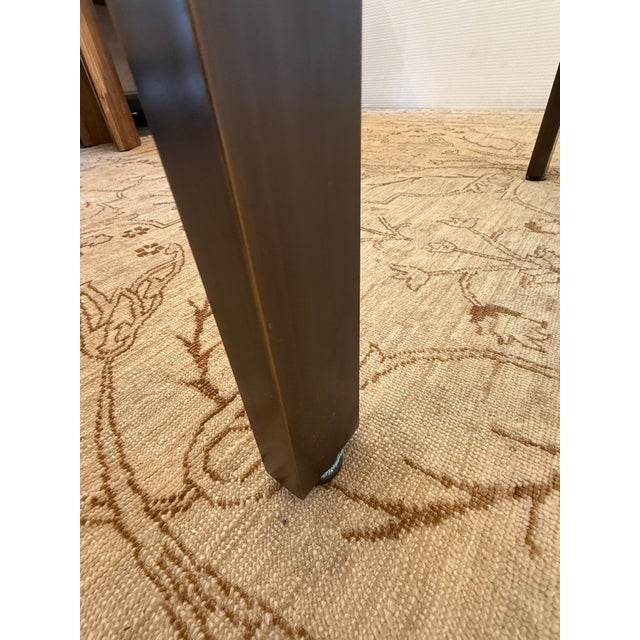 Burnished Brass Metal With Glass Top Coffee Table For Sale - Image 9 of 12