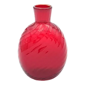 Small Red Glass Flask/Vase, Marked Pairpoint, u.s.a. Circa 1920