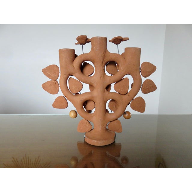 Mexican Tree of Life Terracotta Chandelier, 1970s For Sale - Image 12 of 14