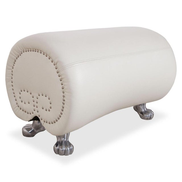 Leather Gaudi Stool in Cream Beige from Bretz For Sale - Image 10 of 10
