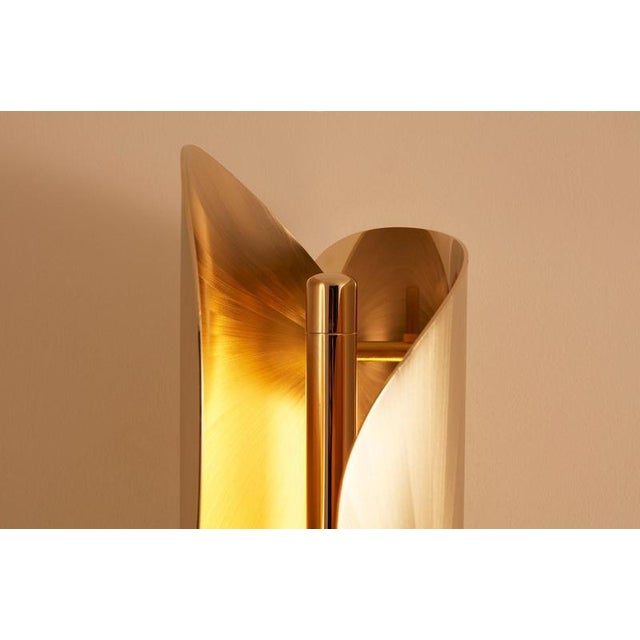 Oblong dune medium wall lamp by jennifer midoz dimensions: d 15 x w 25 x h 60 cm materials: pale gold on polished, brushed...