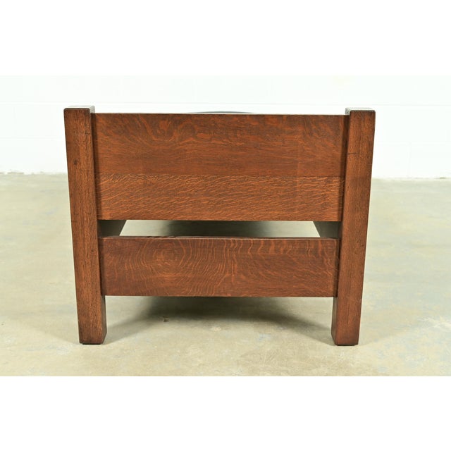 Wood Limbert Antique Mission Oak Arts & Crafts Daybed, Newly Restored For Sale - Image 7 of 10