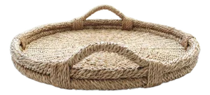 Ext. Large Rattan Serving Tray With Handles 26.5"