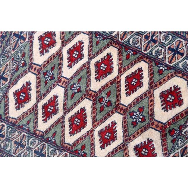 1970s Handmade Vintage Uzbek Bukhara Rug 1.8' X 2.7' For Sale - Image 9 of 10