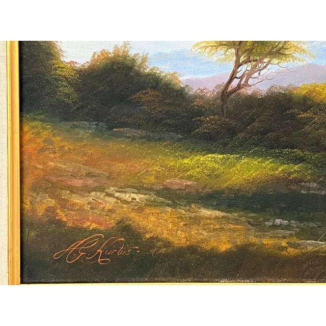 Mountain Lake in Spring Oil Painting of the Scottish Highlands by British Artist 1980 Circa For Sale - Image 4 of 18