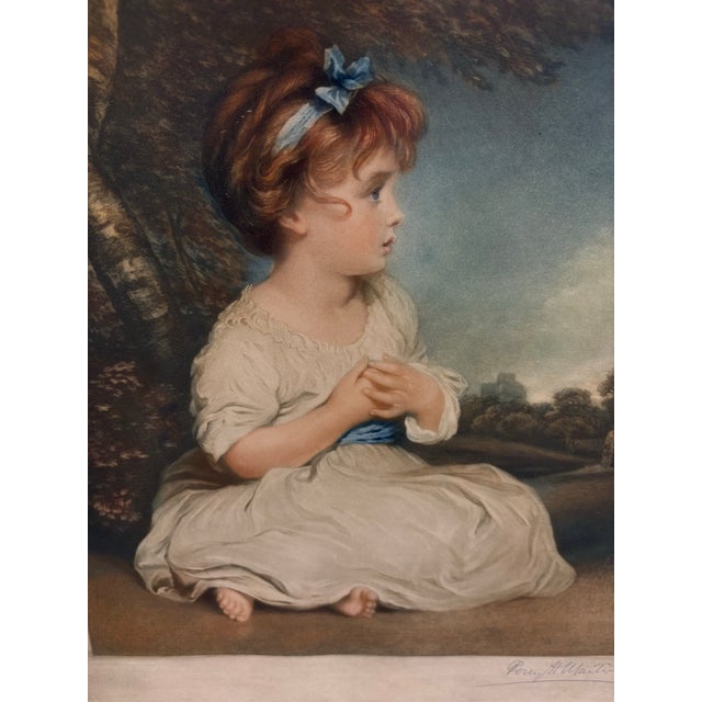 Victorian Color Etching Print by Percy H Martindale of “The Age of Innocence “ by Sir Joshua Reynolds For Sale - Image 3 of 5