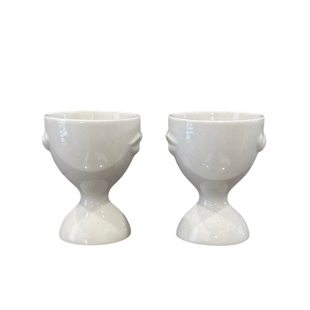 Jonathan Adler Jonathan Adler Mr. & Mrs. Muse Egg Cups, a Pair For Sale - Image 4 of 6