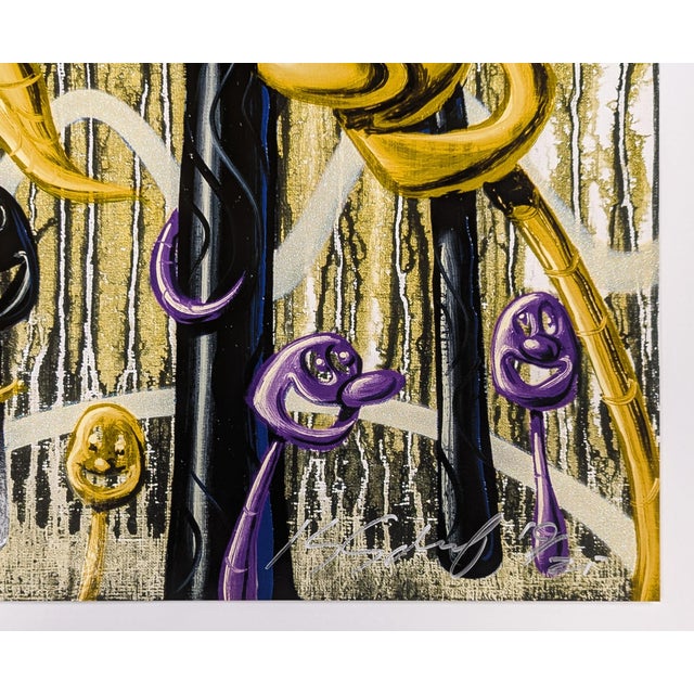 Contemporary Kenny Scharf Furungle (Gold), Large Framed Archival Print With Diamond Dust, 2021 For Sale - Image 3 of 3