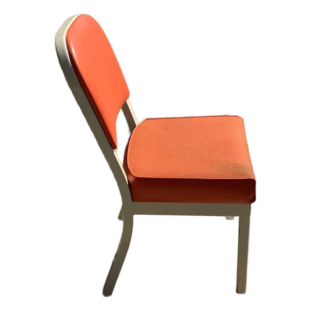 1970s Vintage Burnt Orange Steel Office Chair by Harter Corporation For Sale