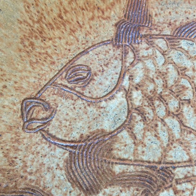 Mid-Century Modern Vintage MCM Art Studio Pottery Dish Signed For Sale - Image 3 of 11