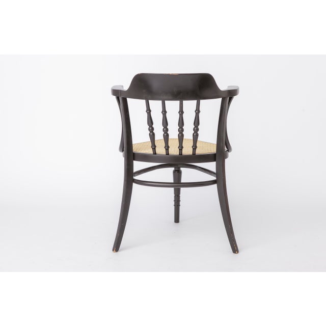 Mid-Century Style Black Beech Bentwood Armchairs with Vienna Cane Seats, 1990s, Set of 2 For Sale - Image 6 of 13