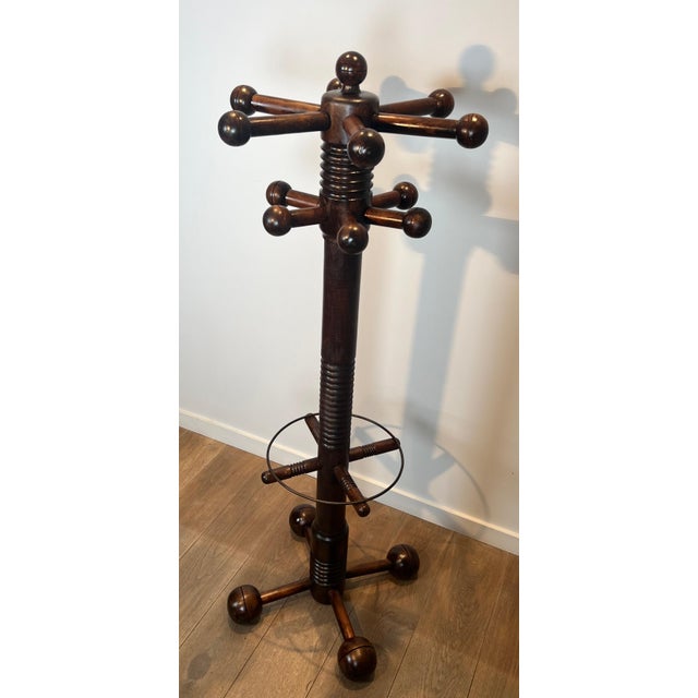 1950s Brutalist carved oak coat racks by Charles Dudouyt For Sale - Image 12 of 12