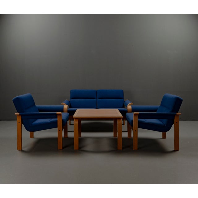 Mid-Century Modern Coffee Table and Armchairs by Rud Thygesen & Johnny Sorensen for Magnus Olesen, 1975, Set of 4 For Sale - Image 3 of 18