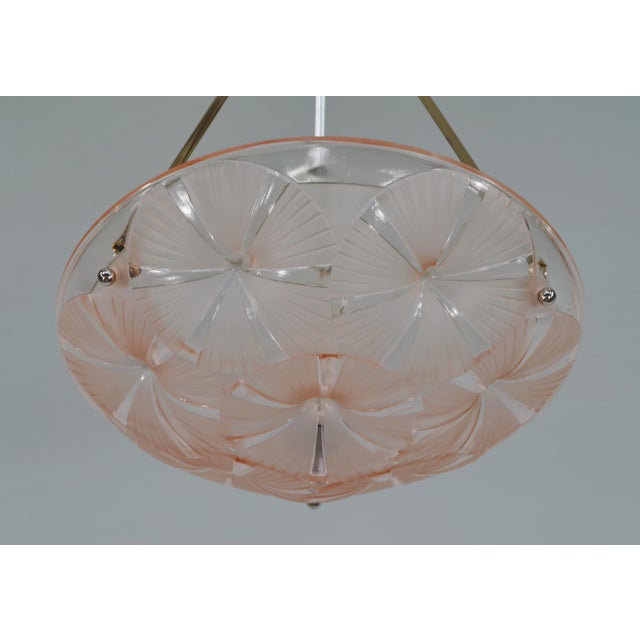 French Art Deco Pendant Light by Francis Hubens & Degue - 1930 France For Sale - Image 6 of 13