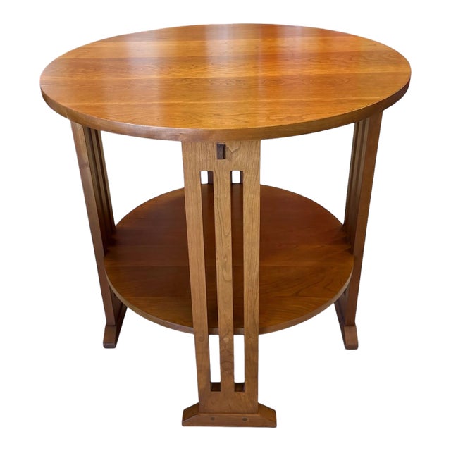 Stickley Furniture Round Mission Side Table For Sale