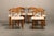 Sculptural set of 6 Brutalist dining chairs, designed by Henning Kjærnulf and manufactured by EG Kvalitetsmøbel, Denmark,...