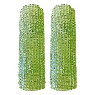 Italian Green Murano Glass Crocodile Wall Sconces by Simoeng, Set of 2 For Sale