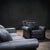 Animal Skin Restored Dark Charcoal Leather Sofa & Club Chair Set – Classic Rolled Arm Design For Sale - Image 7 of 11