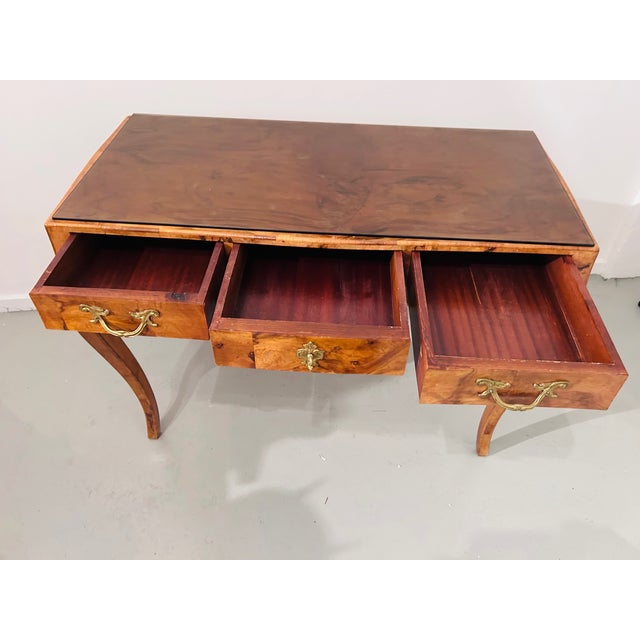 1950s Italian Olive Wood Bombay Petit Desk For Sale - Image 10 of 11