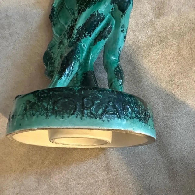 Ceramic 1951 Mid-Century Modern Italian Green Ceramic Italian Aviation Rally Trophy For Sale - Image 7 of 8