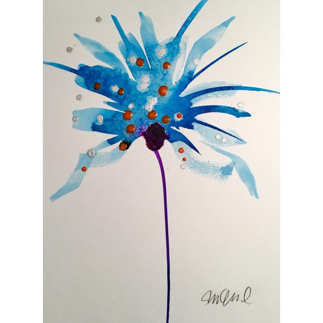 Modern Original Watercolor Purple Stem Painting For Sale - Image 3 of 3