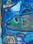 Paper “We Can Do Anything” Original Contemporary Abstract Fish Painting by Cheryl Fudge in Ornate Vintage Frame For Sale - Image 7 of 8