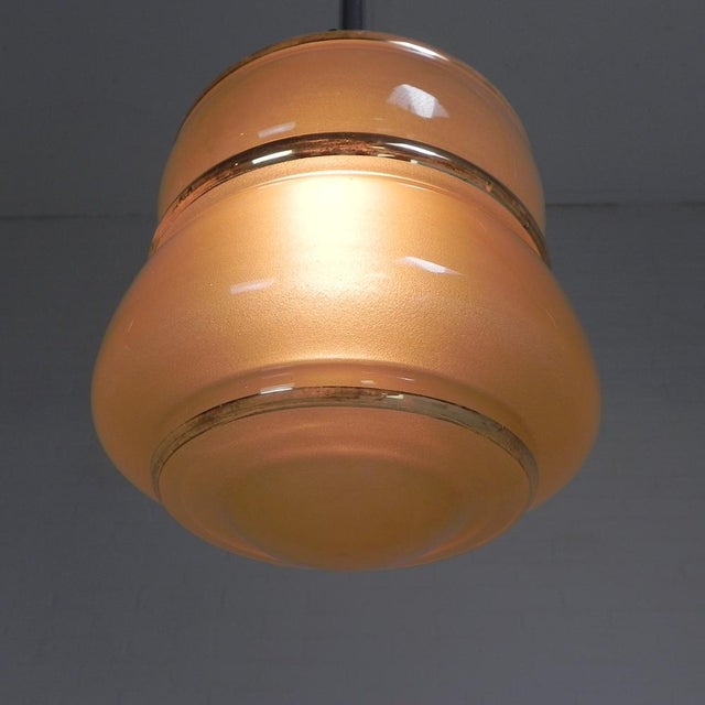Art Deco Pendant Lamp with Beige Glass Shade, 1930s For Sale - Image 11 of 13