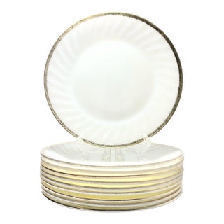 1950s Anchor Hocking, Fire King “Golden Anniversary” Glass Dinner Plates - Set of 10 For Sale