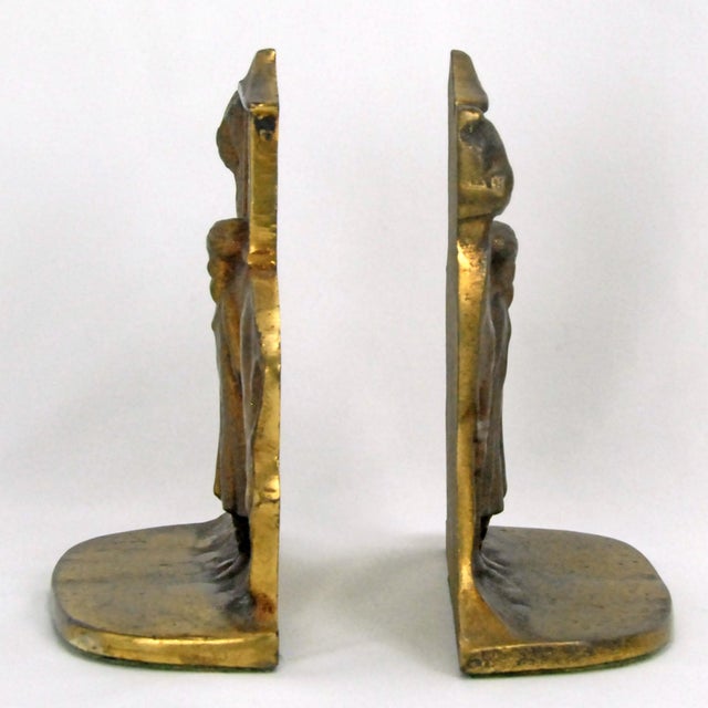 1930s Pair of Antique Cast Iron Camel Driver & Camel Bookends For Sale - Image 5 of 8